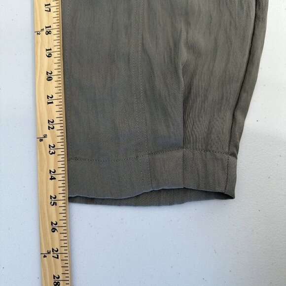 Zara Pleated Ankle Pants Size M Khaki Baggy - Picture 9 of 14